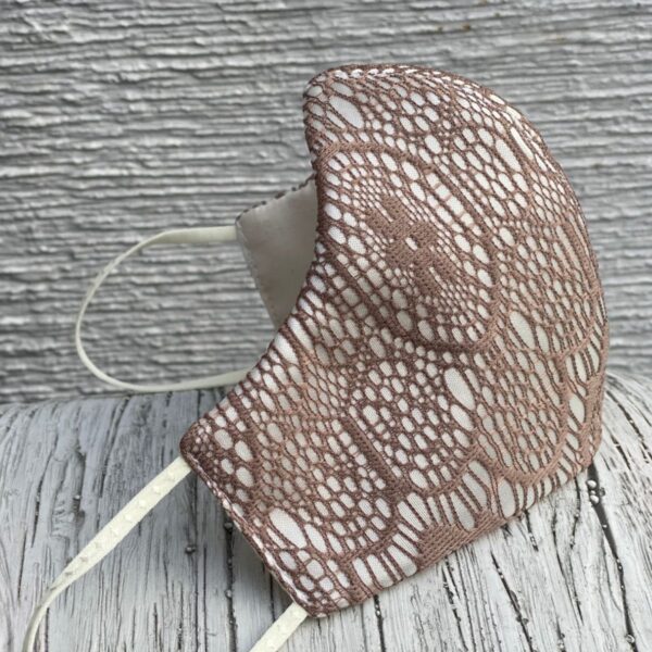 Korduvkasutatav riidest kolmekihiline NÄOMASK (beez pitsiline)