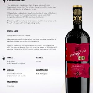 Punane Vein – Benedictum III Gran Reserva 8 Anos 2010 (Hispaania) 750 Ml BBQ Entertainment.
