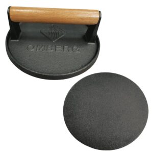 OMB K00590 OMBERG Malmist SMASH Burgeripress (14 Cm, Puidust Käepidemega) 2