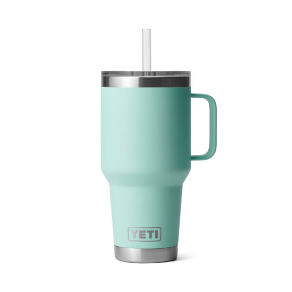 YETI termos-joogitops kaanega, sangaga ja kõrrega Rambler Straw Mug 35 Oz / 1 L Seafoam / neoon heleroheline