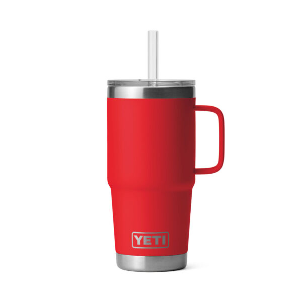 YETI termos-joogitops kaanega, sangaga ja kõrrega Rambler Straw Mug 25 Oz / 739 ml Rescue Red / punane