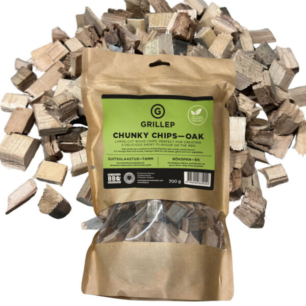 GRILLEP suitsulaastud - TAMM / Chunky Chips - OAK 700g