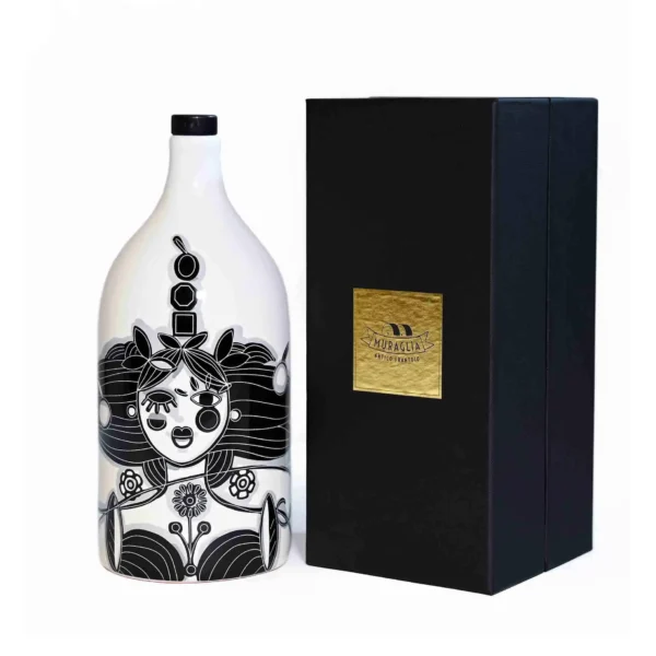 Itaalia ekstra-väärisoliiviõli keraamiline Muraglia Gaballo Moth MAGNUM pudel kinkekarbis MEDIUM FRUITY 1500 ml (keskmiselt puuviljane)