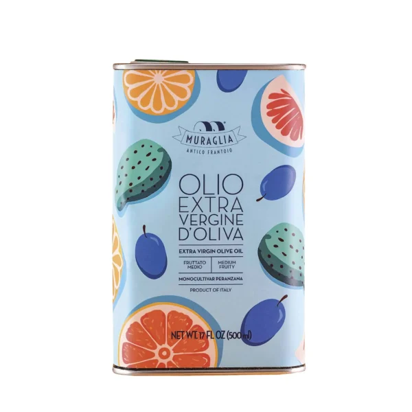 Itaalia ekstra-väärisoliiviõli Muraglia MEDITERRANEO helesinine kanister MEDIUM FRUITY 500 ml (keskmiselt puuviljane)