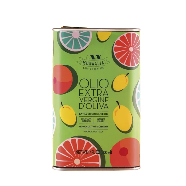 Itaalia ekstra-väärisoliiviõli Muraglia MEDITERRANEO roheline kanister INTENSE FRUITY 500 ml (intensiivselt puuviljane)