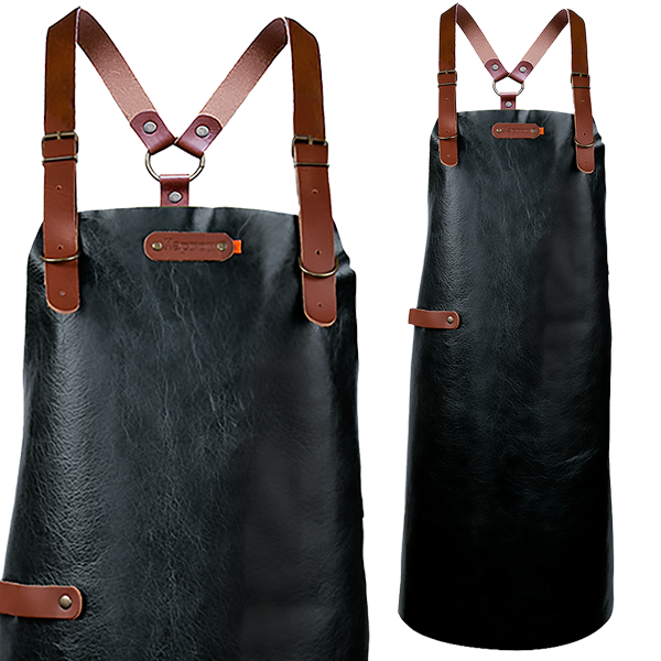 Xapron New York must nahast kokapõll pruunide vöörihmadega XL, 89cm