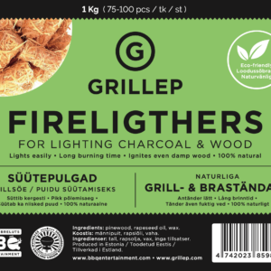 4742023859895 GRILLEP SÜÜTEPULGAD Grillsöe:puidu Süütamiseks Kartongkastis 1 Kg (ca 75 100 Tk)