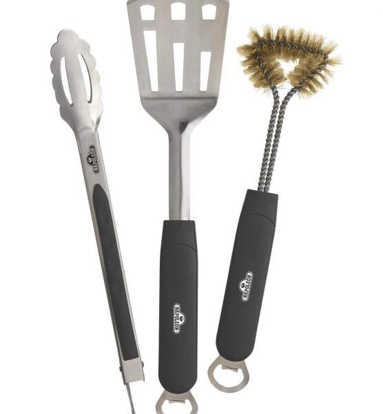 Napoleon TravelQ 3-osaline grilltarvikute komplekt (grilltangid, -labidas ja -puhastushari)