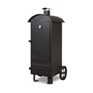 Ahja topeltseintega klassikaline, 220 liitrine puuküttega suitsuahi MI4 ratastega.