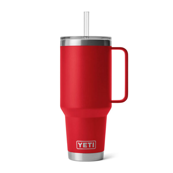 YETI termos-joogitops kaanega, sangaga ja kõrrega Rambler Straw Mug 35 Oz / 1 L Rescue Red / punane