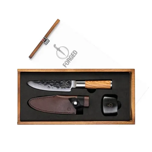 BBQ Entertainment Forged OLIVE Children's Chef Knife LASTE KOKANUGA 17,5 Cm (nahast Noatupp Ja Karp) (7)