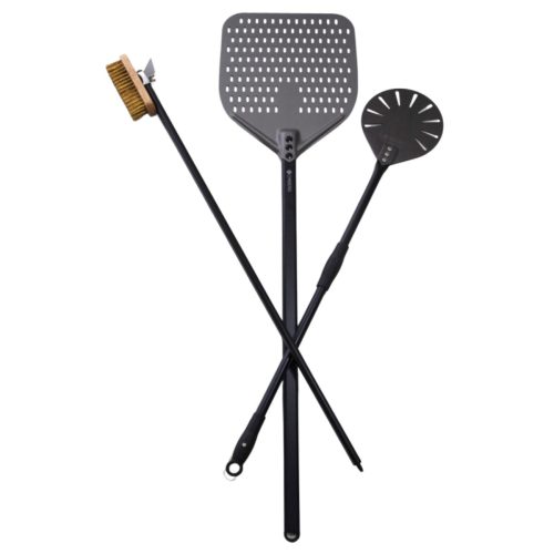 BBQ Entertainment OÜ OMBERG Pitsatarvikute Komplekt (perforeeritud Pitsalabidas 100 Cm, Keeratav Pitsalabidas 95 Cm Ja Pitsaahju Puhastushari 100 Cm)