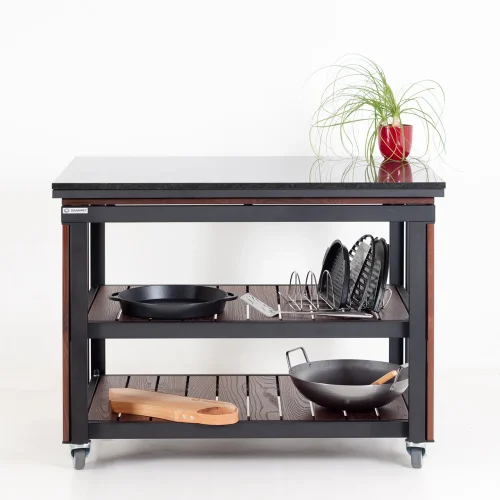 BBQ Entertainment Graniidist Tasapinnaga Serveerimislaud Ratastel JANE 1200 (1)