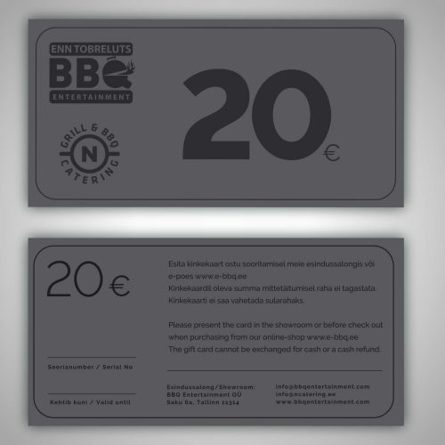 BBQ Entertainment Kinkekaart 20