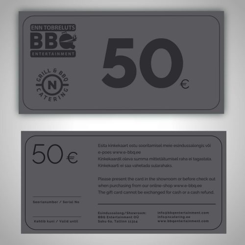 BBQ Entertainment Kinkekaart 50
