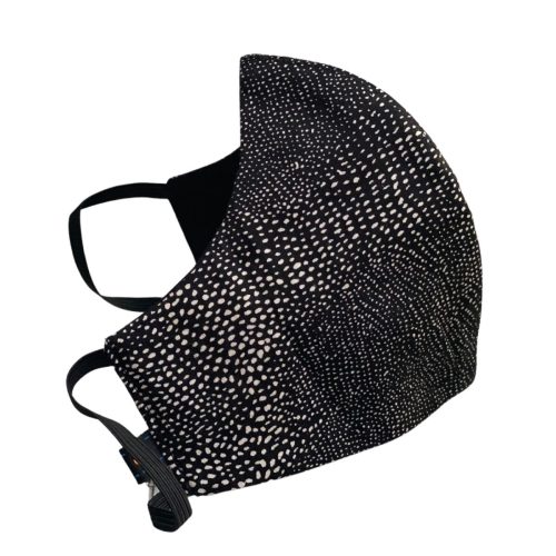 Korduvkasutatav Riidest Kolmekihiline NÄOMASK Must, Väikese Valge Täpiga