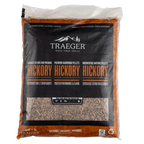 PEL345 TRAEGER FSC HICKORY Puidupelletid Suitsuahjule 9 Kg