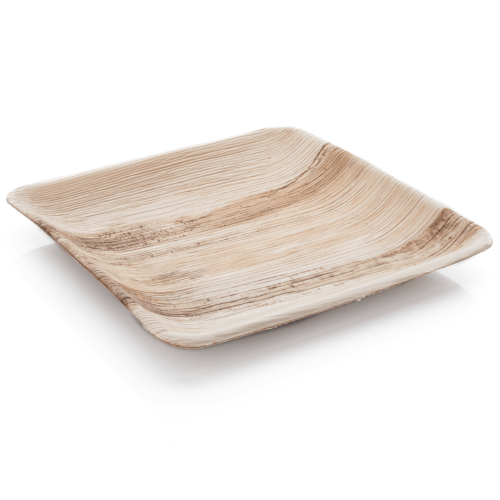 Palmilehest suur taldrik ruut 25×25 cm.